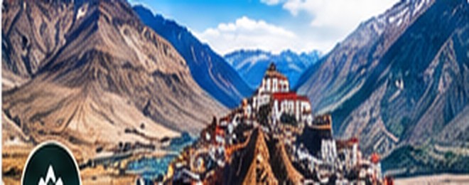 High Himalayan valley and monastery